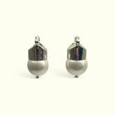 Brinco Prata com Pérola Shell Lady Di